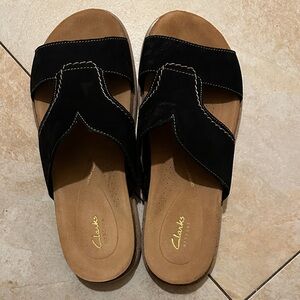 Clarks Women's Black and Brown Sandals